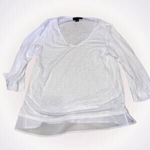 Sanctuary thin white v-neck top | Sz L